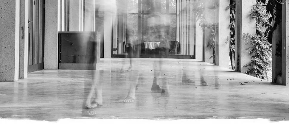 Spaziergang mit Langzeitbelichtung