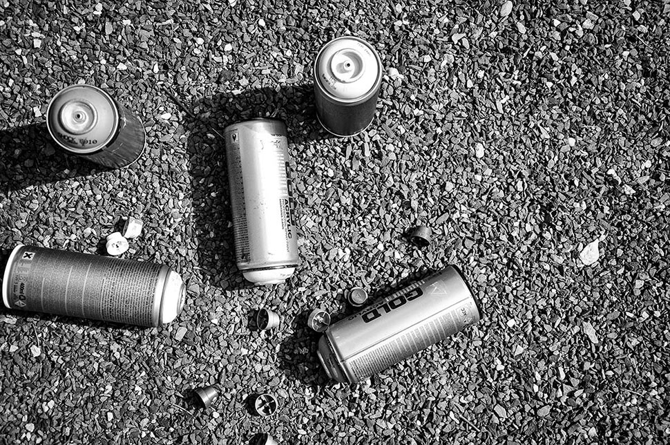 Still Cans aus der Vogelperspektive