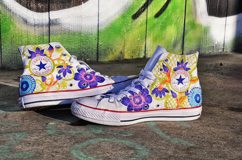 Detailaufnahme Blumenschuhe